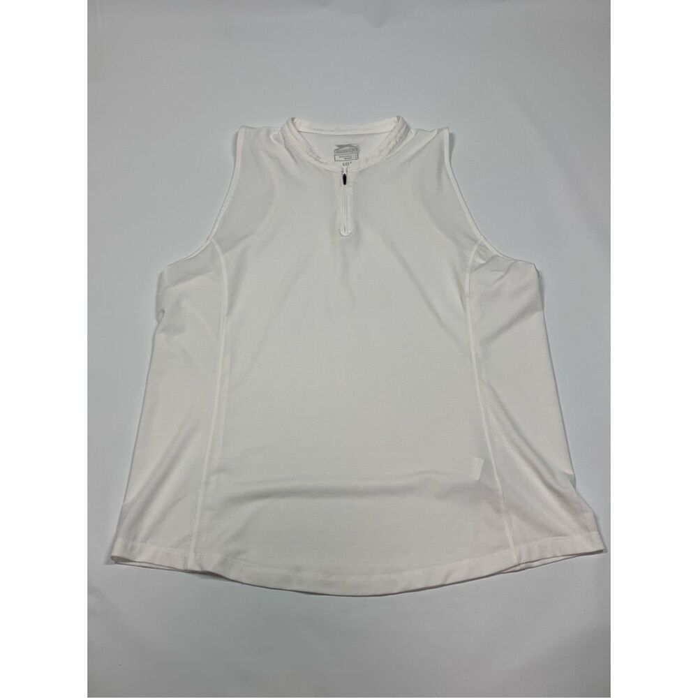 Slazenger White Sleeveless Muscle golf top with Front Zip